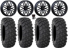System 3 ST-3 22" Wheels Black 37" XTR370 Tires Kawasaki Teryx Mule