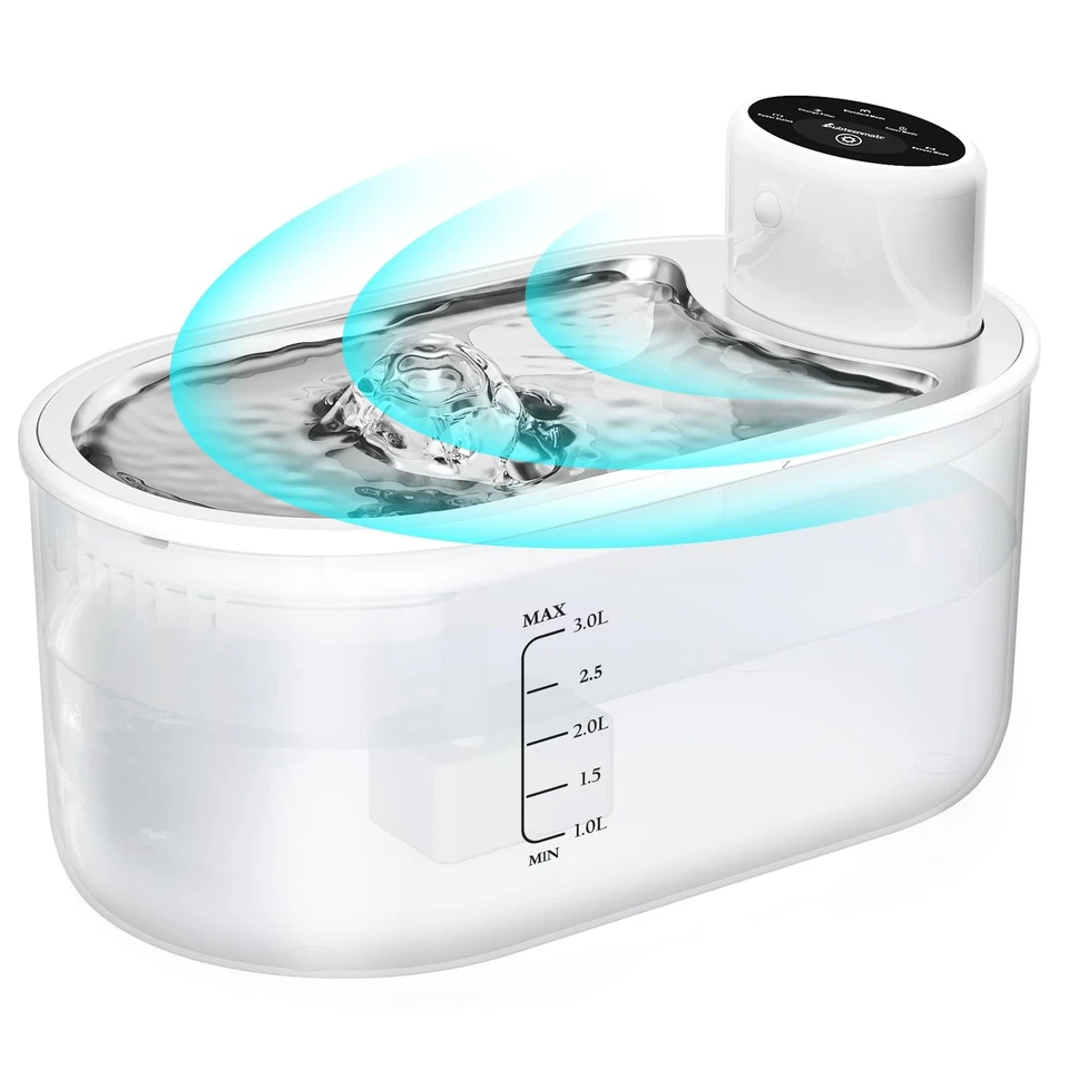 3L Katzenbrunnen kabellos, 5000mAh akkubetrieben Trinkbrunnen