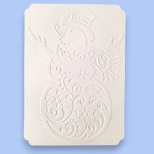 Snowman White Embossed Cardstock Paper 4 x 5.75 Inches - Set of 10