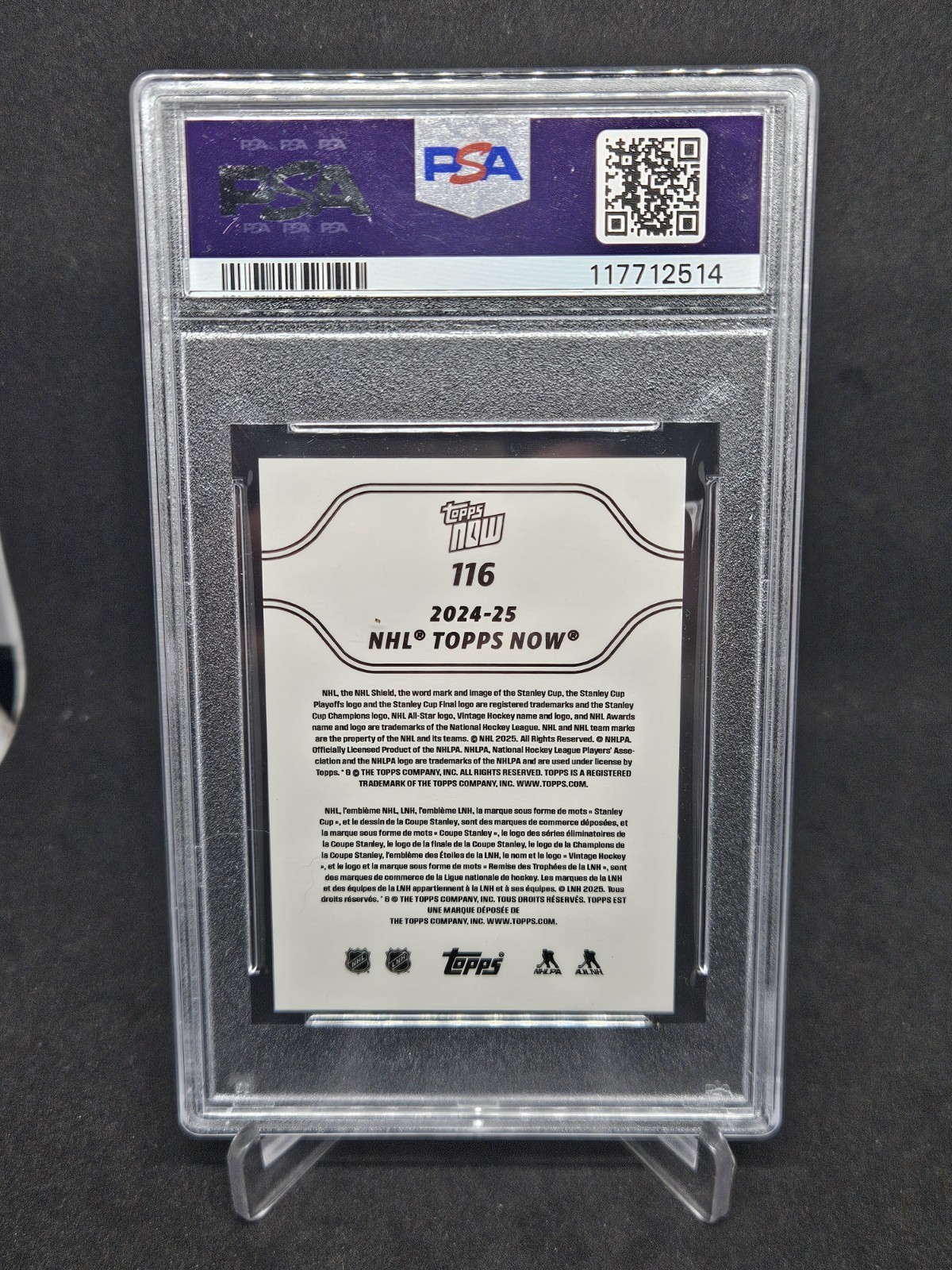 2024 Topps Now NHL Stickers #116 Blue Ice Alex Ovechkin Capitals PSA 9 view 2