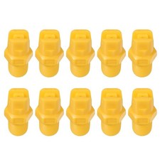 10Pcs 110 Degree 1.1mm Diameter 1/8 Inch Male Thread Flat Fan Spray Tip, Yellow