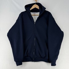 Vintage 90s Pluma Thermal Lined Heavyweight Hoodie Sweatshirt Zip Up Navy Sz L