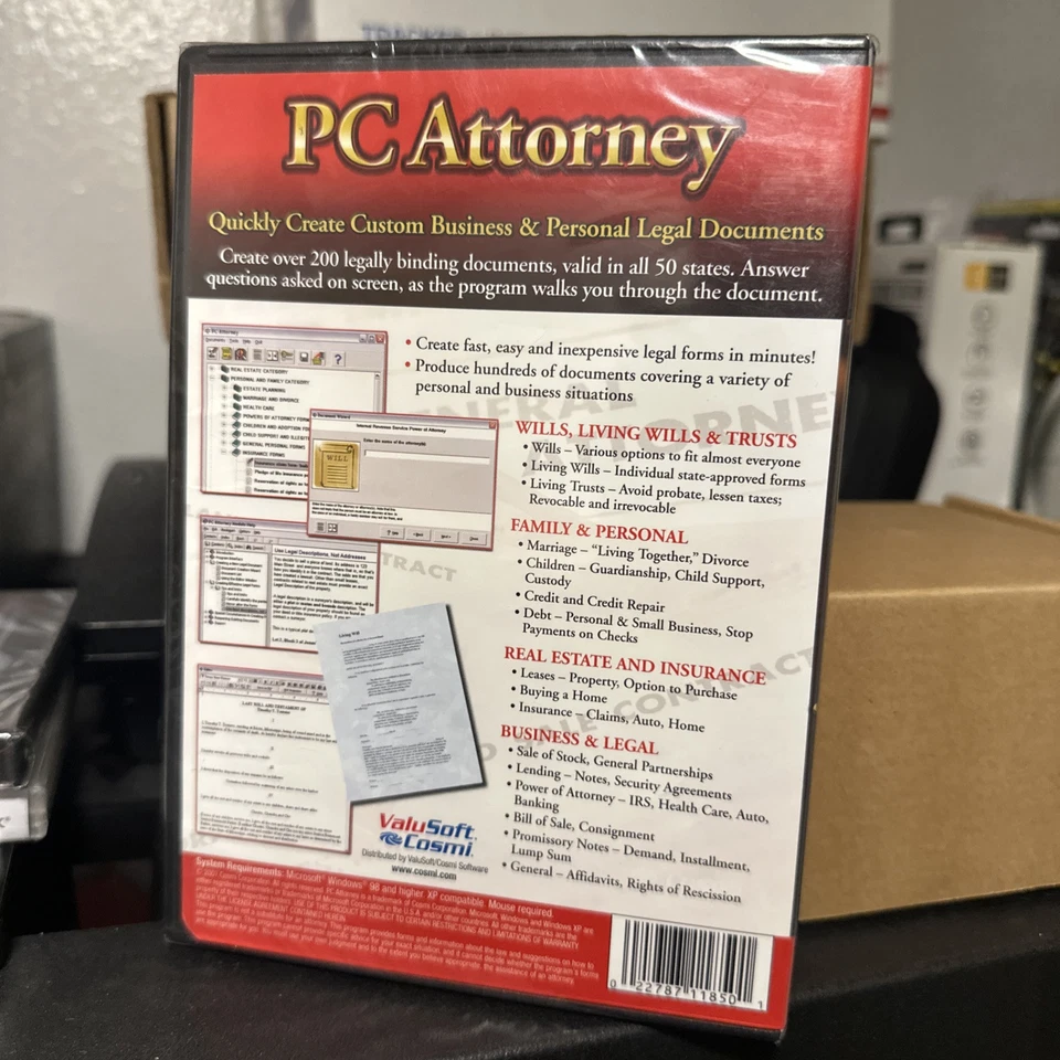 PC ATTORNEY - CREATE OVER 200 LEGAL DOCUMENTS PC CD-ROM SOFTWARE, WIN 98/XP - Image 2 of 2