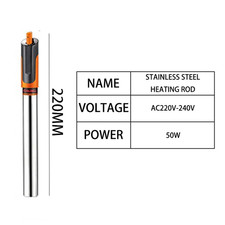 Aquarium Heating Rod Stainless Steel Diving Heating Rod Fish Tank Automatic Cons