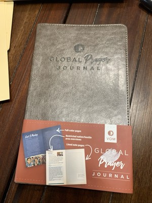Journal - Global Prayer by Voice of the Martyrs BLANK MARKER BANDED Leather 