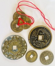 Antique & Vintage Oriental Chinese Feng Shui Coins Bulk Lot Good Fortune Wealth
