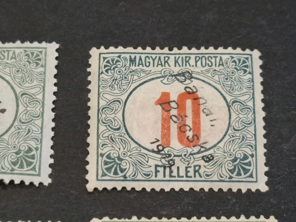 匈牙利占领塞尔维亚 1919 年 Banat Bacska Porto Due * MH 全套 — 第 4/4 张图片