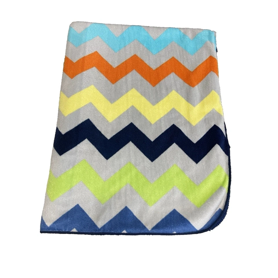 Cobertor Circo Target azul Chevron Sherpa cinza laranja amarelo água verde 29x38,5 - Imagem 4 de 4