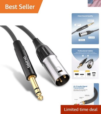 1/4'' to XLR Cable, 6.35mm TRS to XLR Male Nylon Braid Quarter inch TRS to XLR...