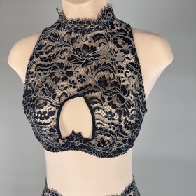 Agent Provocateur Soiree Tamila High Neck Bra Set 34D/2 small (3 pieces) RARE