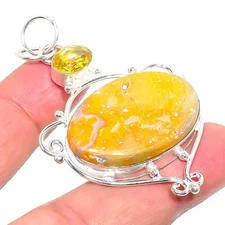 Baltic Amber Gemstone Handmade 925 Sterling Silver Jewelry Pendant  RM-102