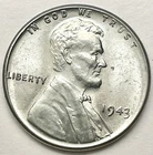 1943p  Uncirculated BU Zinc Coated Steel - Lincoln Wheat Cent  ~ B802