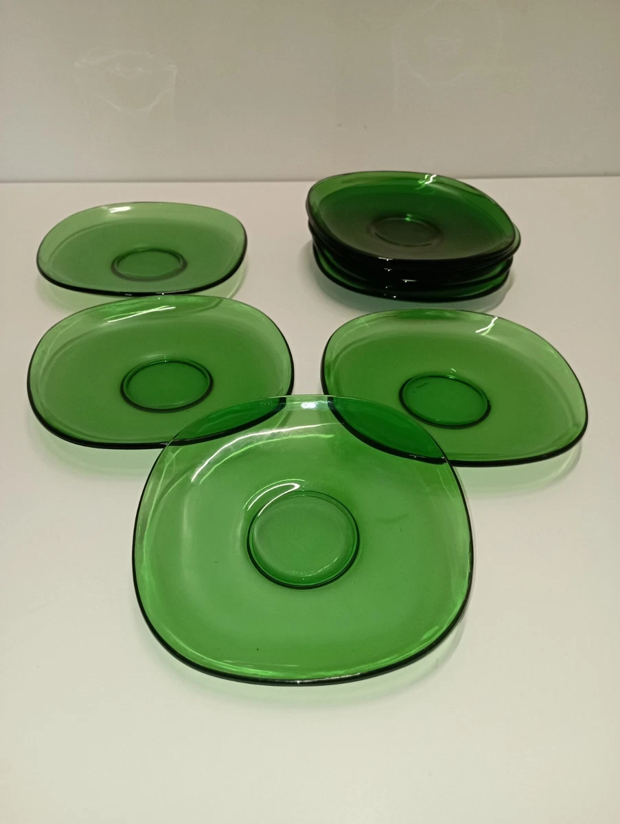 Tasses et soucoupes en verre ambré | Ma Cabane Vintage