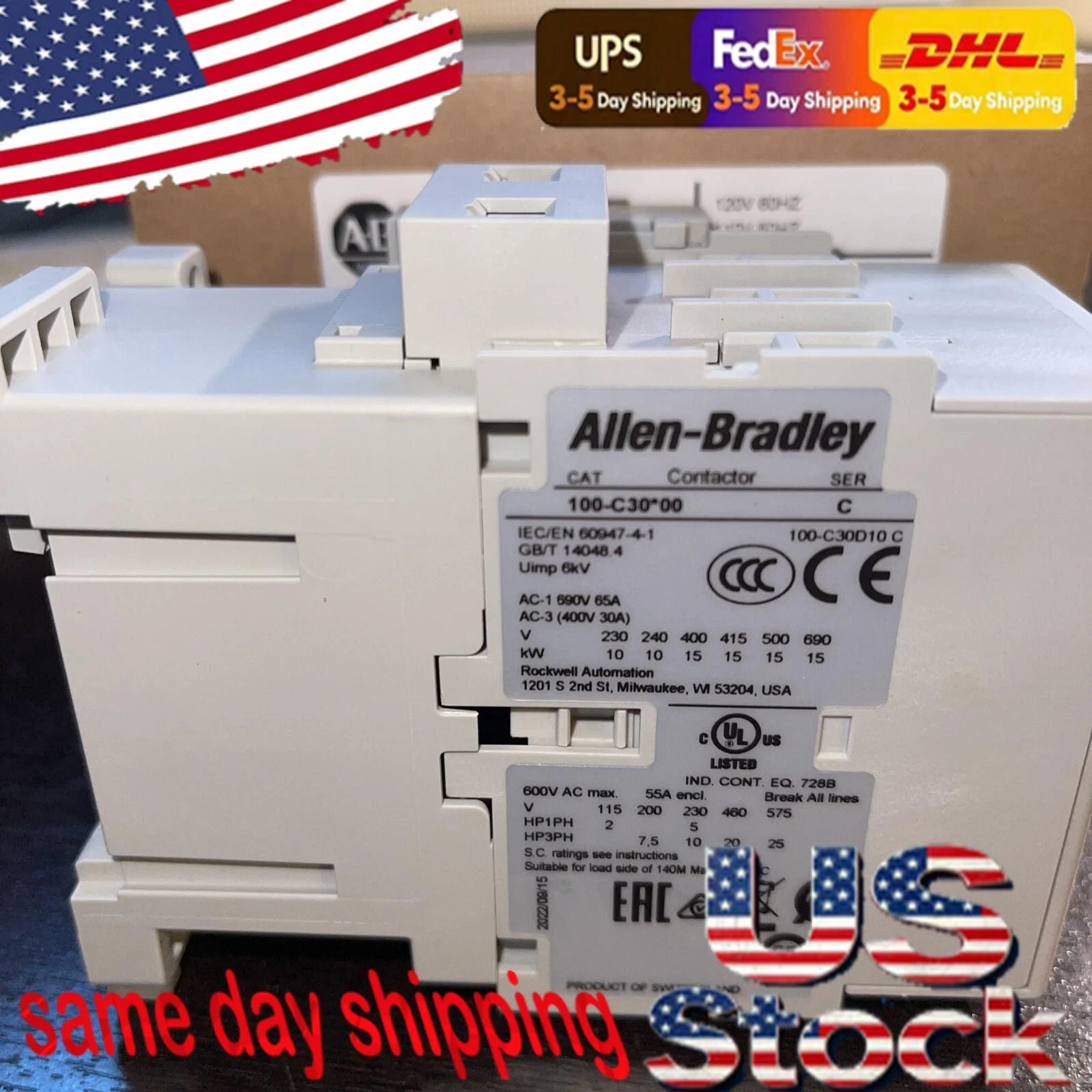 ALLEN BRADLEY. 100-C30D10. 120V CONTACTOR US Free Tax - thumbnail 5