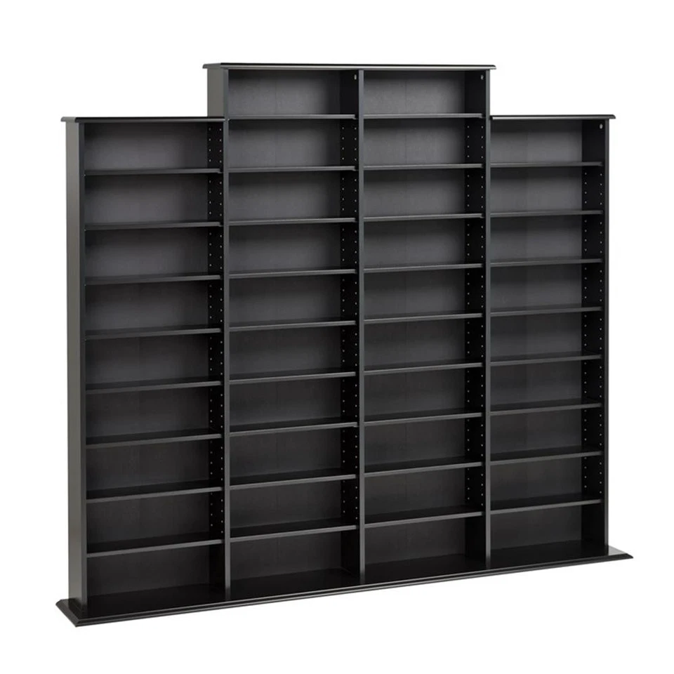 Prepac Quad 64" CD DVD Wall Media Storage Rack in Black - Image 2 of 4