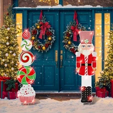 Chunful 2 Pcs Large Christmas Decoration Outdoor Yard Sign colorful 