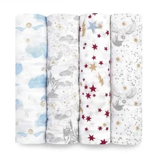 aden + anais - Boutique Muslin Swaddle Blanket 4 Pack, Harry Potter