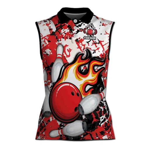 Personalized Bowling Passion Bowling Strike Women Sleeveless Polo