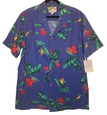 Men HAWAIIAN SHIRT Big Dogs Hilo Hattie Bird of Paradise Sz Extra Large XL