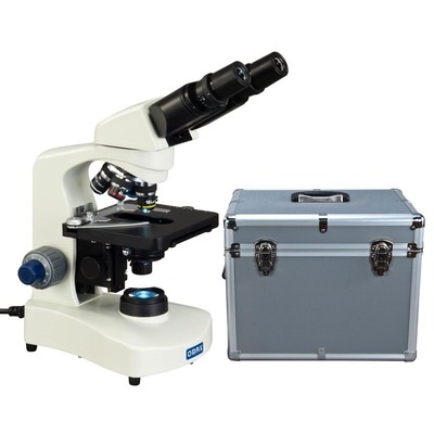 40X-2000X Binocular Compound Siedentopf LED Microscope+Alumuminum Carrying case