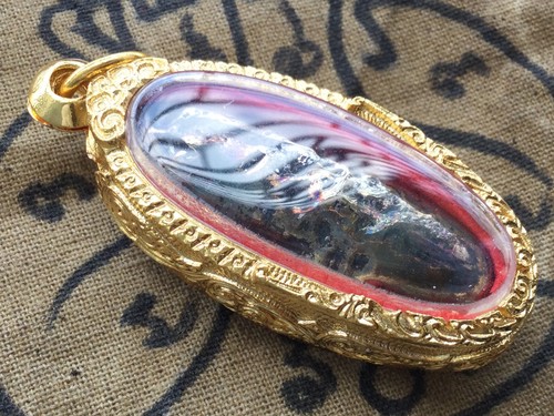Magic Grün Leklai Metall Charm Anhänger Glückliches Leben kraftvoll Thai Buddha Amulette - Bild 4 von 7
