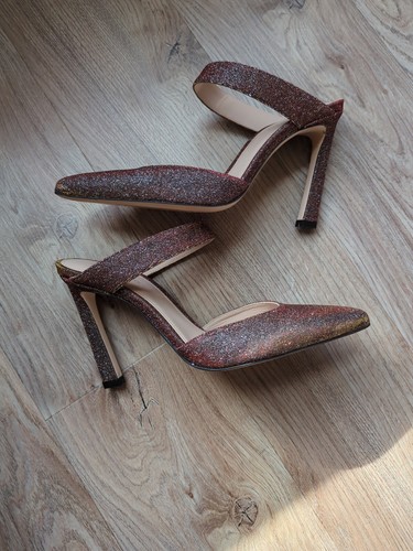 Stuart Weitzman Eventually Slip On Mule Heels Bronze Nighttime Womens 8 $475 - Picture 9 of 20