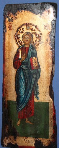 Icono ortodoxo de madera de temple pintado a mano Jesucristo - Imagen 2 de 12