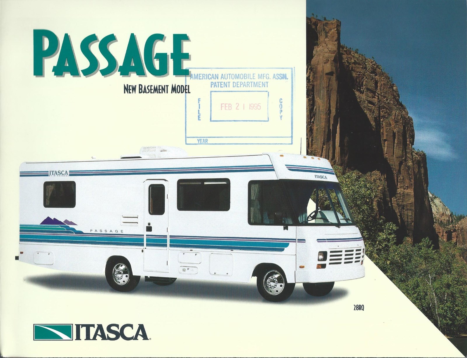 Motor Home Brochure Itasca Passage New 28RQ Basement Model 1995 Motor Home Brochure Itasca Passage New 28RQ Basement Model 1995