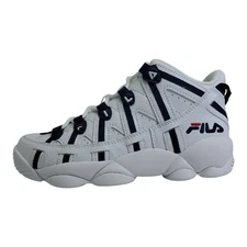 FILA Big Kids' Stackhouse Spaghetti Sneakers, White/Navy/Red, 5 Big Kids US