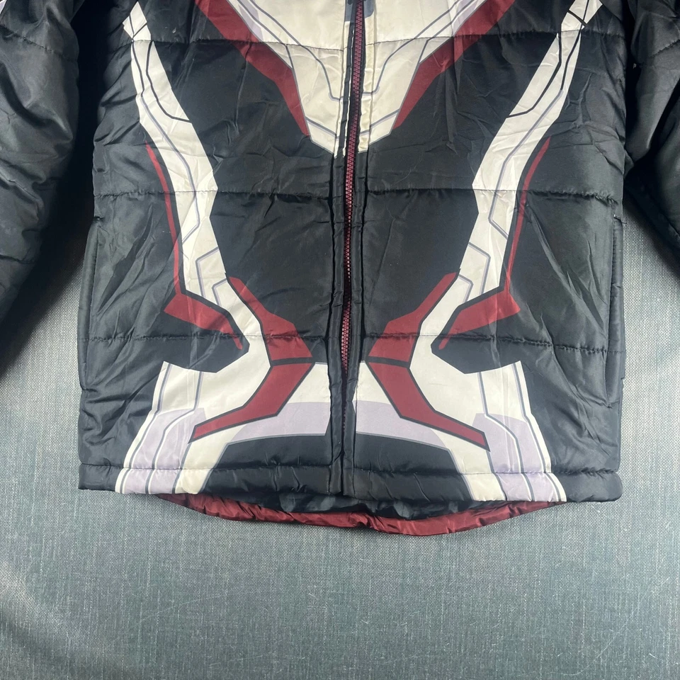 Chaqueta con Capucha Marvel Boys Negra Roja Colorblock Puffer Avengers Talla L Foto 3 de 4