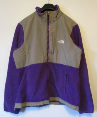 The North Face Denali Fleece Damen Large Lila Grau Jacke Outdoor Full Zip