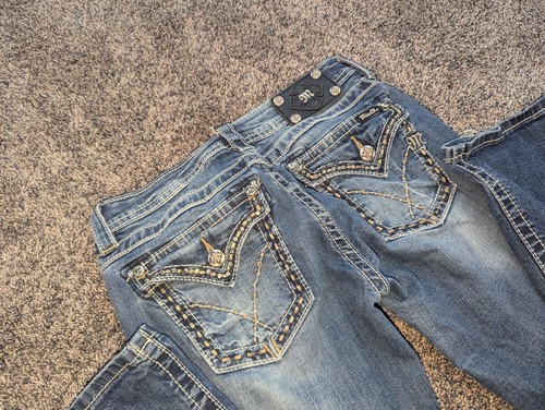 MISS ME Jeans size 29 Blue Bootcut Low Rise Vintage Y2k Denim Pants - Picture 9 of 9
