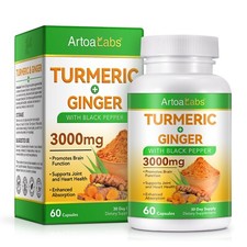 Tumeric Curcumin with Black Pepper  Ginger, 1500mg Turmeric Extract 60 Capsule