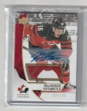 2019 Upper Deck Team Canada Juniors Base Premium Swatch Auto MacKenzie Entwistle