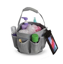 SALT Grey Mesh Shower Tote 8 LX6.25 WX8.5 H W/Water Resident Cell Phone Pocket