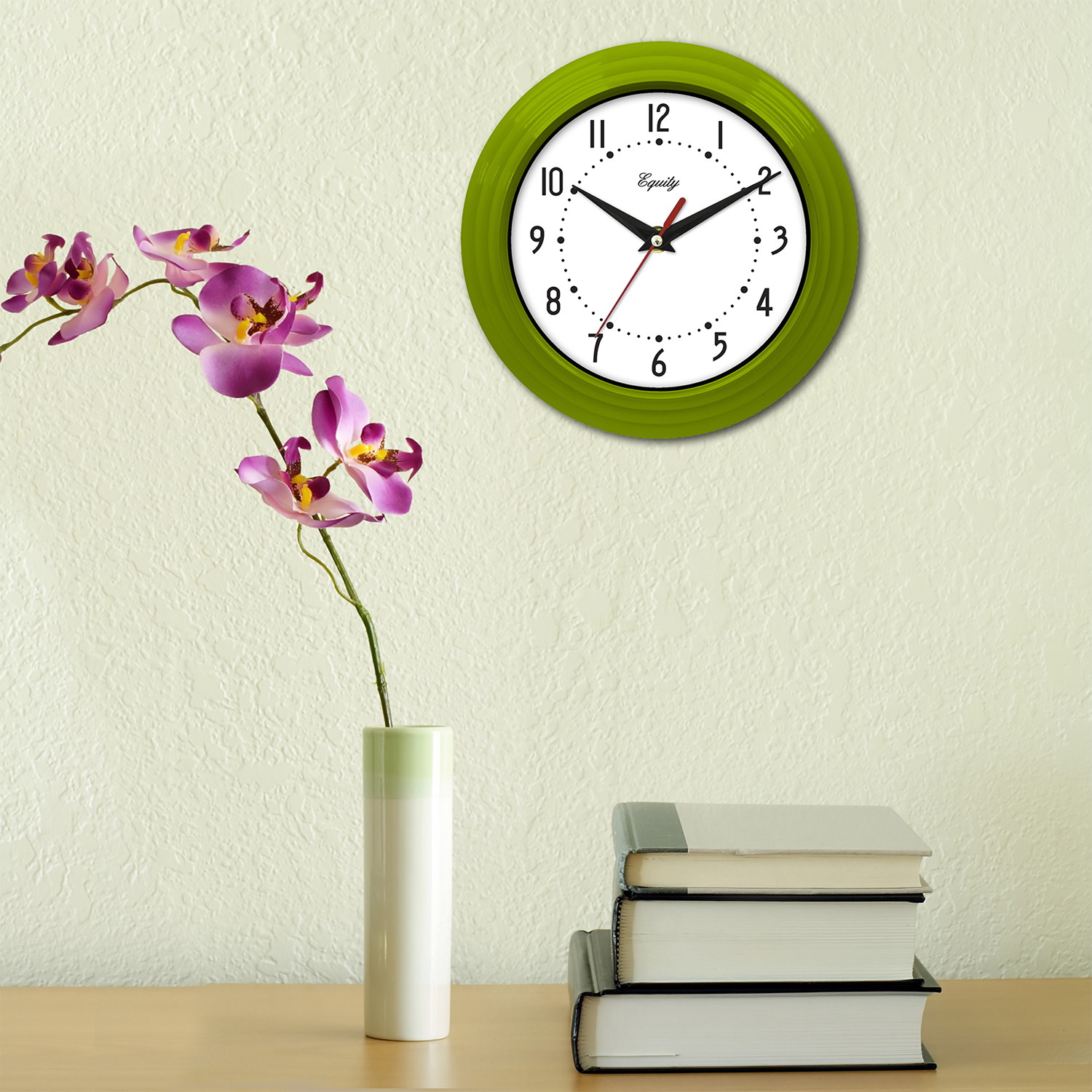 25016 Equity by La Crosse 8" Plastic Analog Wall Clock - Green