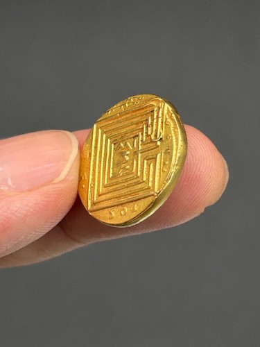 (7,58 g) Autentica moneta greca labirinto di Minotauro di Cnosso moneta oro 19k rara! #P90 - Foto 11 di 22