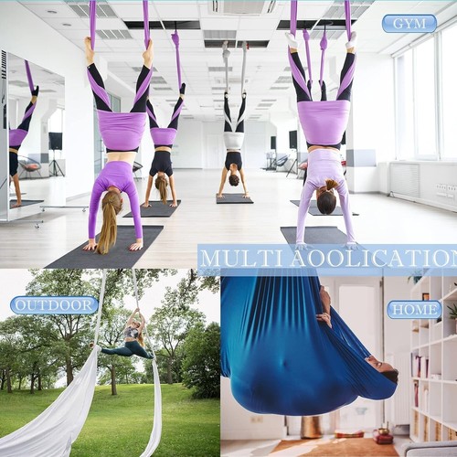 Classic Pink Aerial Yoga Swing Set - Beginners to Advanced Anti-Gravity Fitness - Picture 5 of 9
