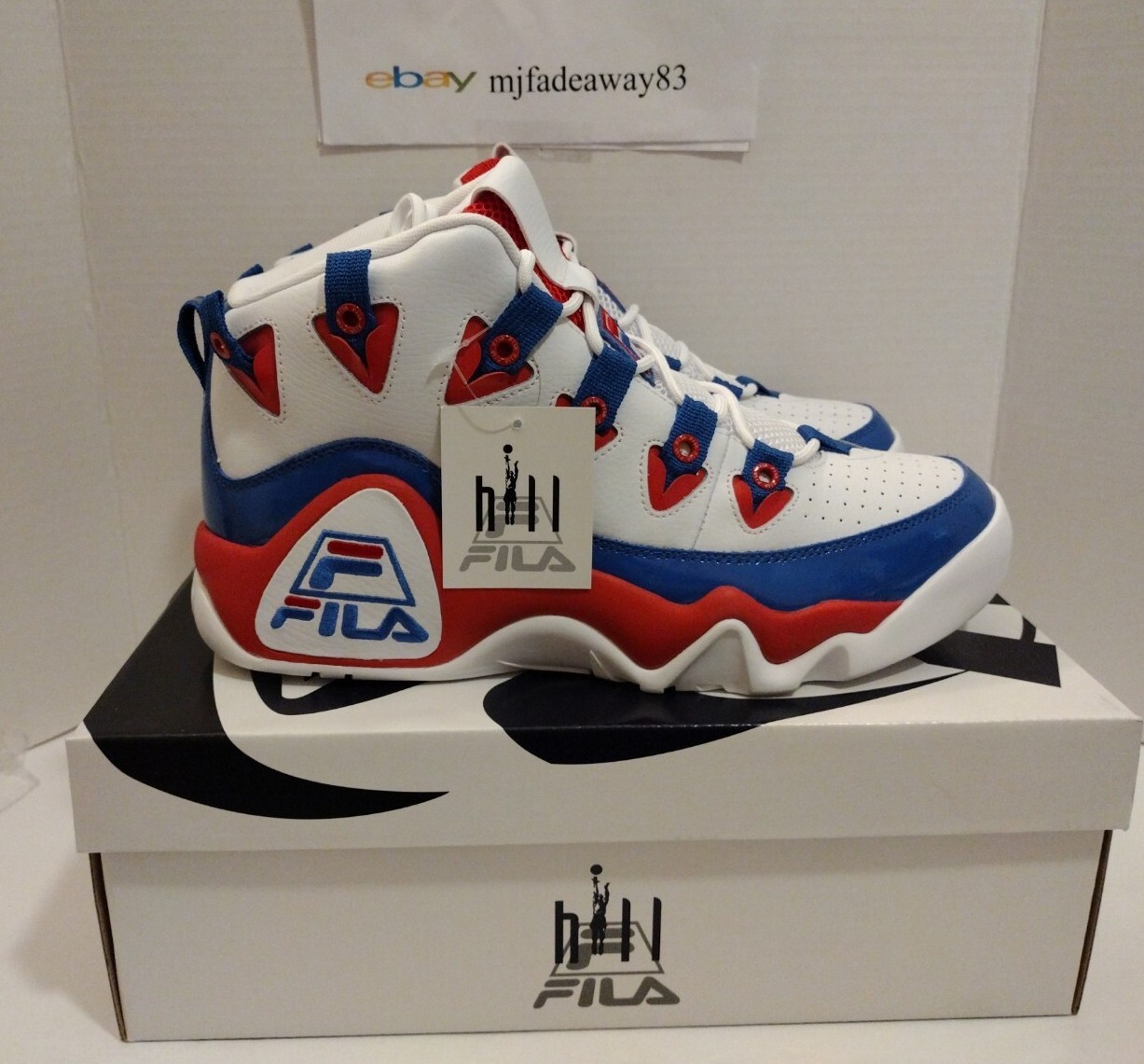 FILA Grant Hill 1 Mens Sz 12 White Red Blue Basketball Shoes OG Retro