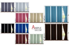 Ample Decor 4 Panel Blackout Curtain 46" X 63"/84"/95" Polyester Sun Blocking
