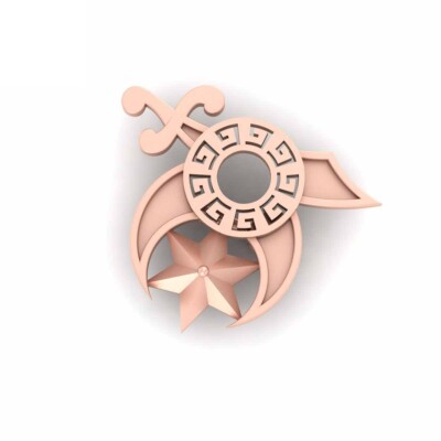 Shriners Logo Lapel Pin Star Crescent Moon Sword Shriners Emblem Lapel Pin Gift