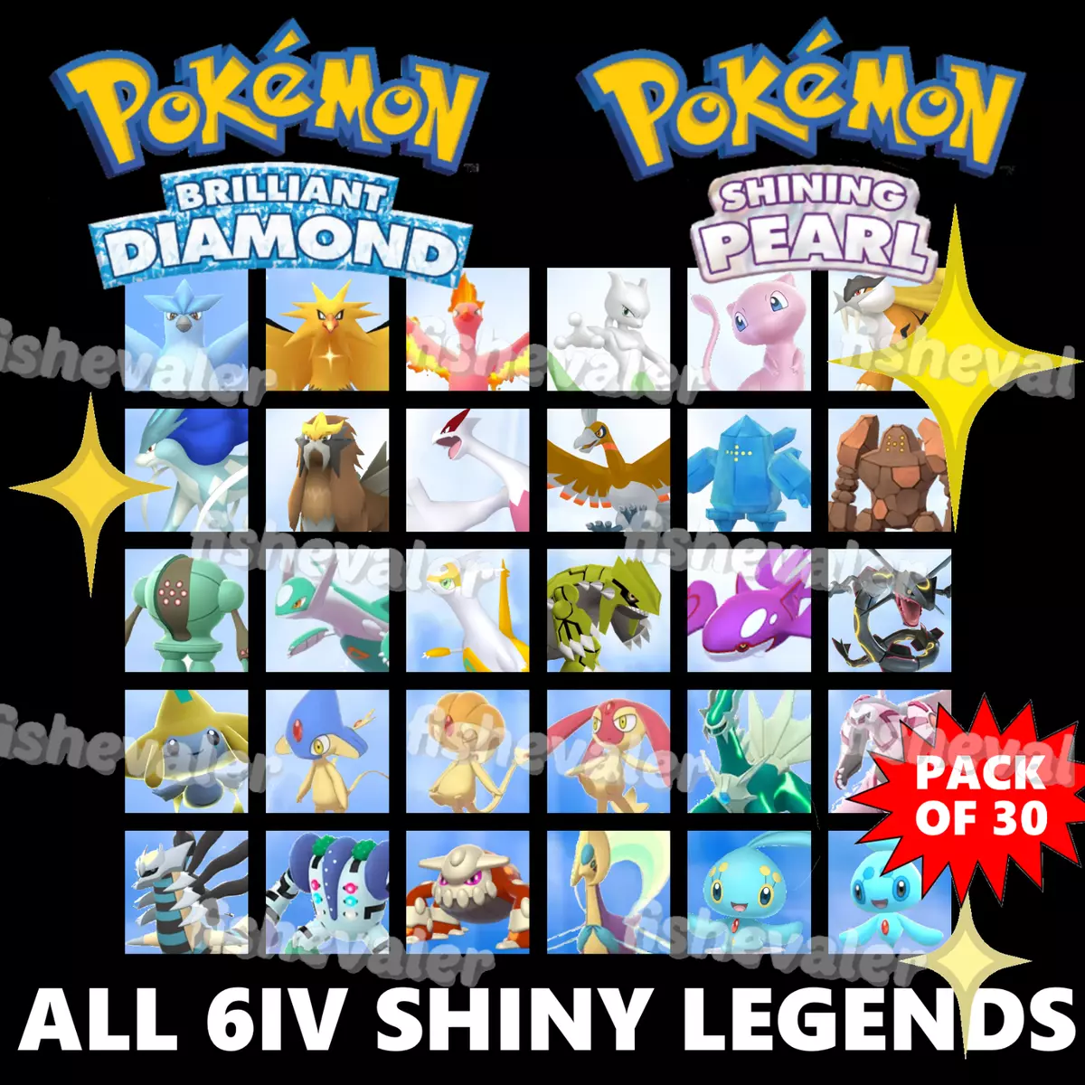 Pokemon Brilliant Diamond & Shining Pearl ALL 6IV SHINY