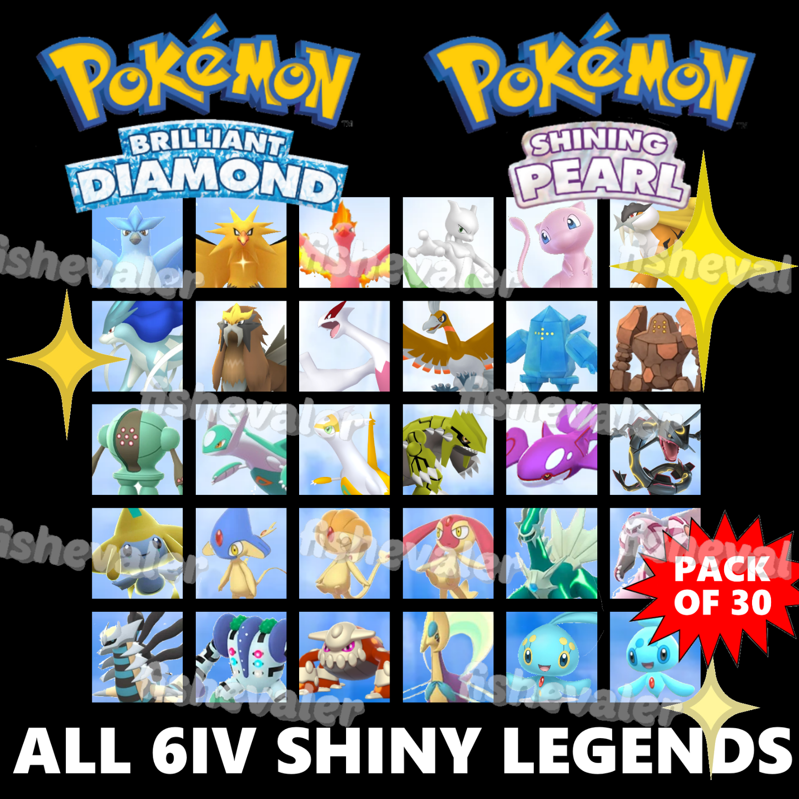 Pokemon Brilliant Diamond Shining Pearl Legendaries 6IV 