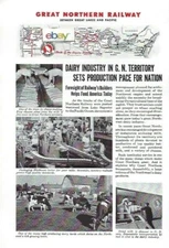 GREAT NORTHERN RAILROAD 1944 DAIRY INDUSTRY SETS PRODUCTION PACE WW2 AD