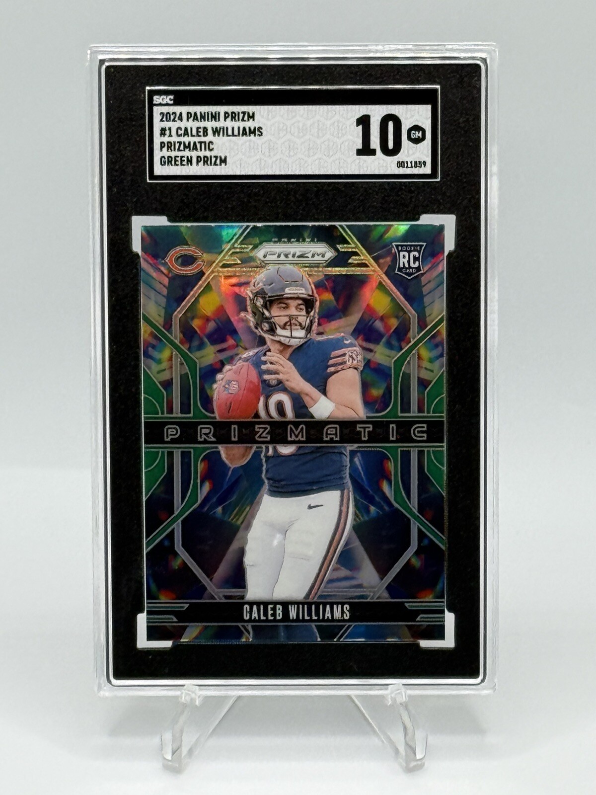 2024 Panini Prizm CALEB WILLIAMS Prizmatic #1 GREEN Prizm ROOKIE RC SGC 10 GEM
