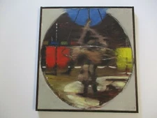 1950'S PAINTING SIGNED WALKER ARENA CIRCUS PERFORMER ABSTRACT EXPRESSIONISM MOD