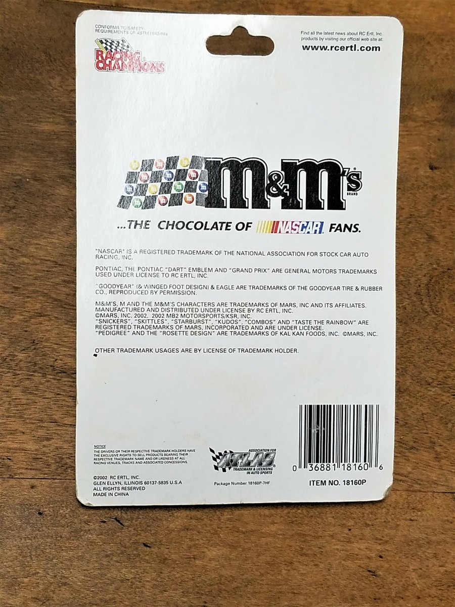 2002 Racing Champions 1:64 M&M's Racing Team #36 Ken Schrader Car