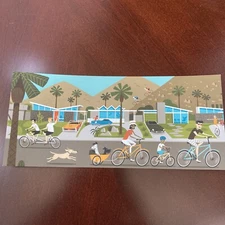 SHAG Josh Agle "35 Wheels"  9” X 4” Palm Springs Neighborhood Promo Postcard MCM
