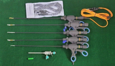8pc Laparoscopic Bipolar Forceps & Sealer Cutter 5mmx330mm with Cable & Trocar