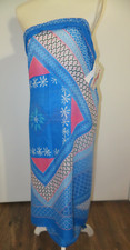 Sarong Blue Sun Swimsuit Cover Up Wrap Full Size Rayon Batik 59x44 inch